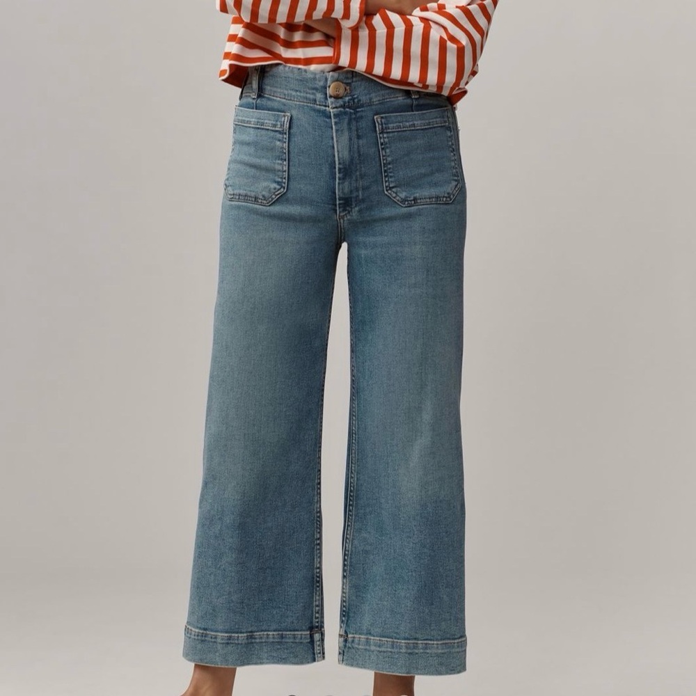 Maeve Collette crop high waisted wide leg Jeans 26P